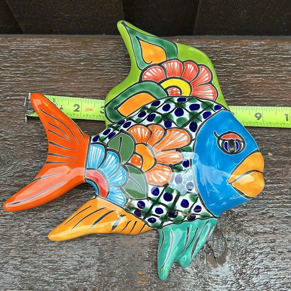 Colorful Talavera Fish Wall Decor